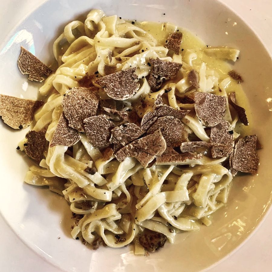Tagliatelle with porcini and truffle cream